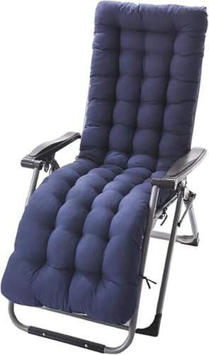 Coussin de Rechange Épais pour Chaise Longue, Chaise à Bascule de Jardin, Terrasse, Fauteuil Inclinable en Plein Air, 10 cm d'Épaisseur, Rembourrage en Polyester, Bleu Foncé