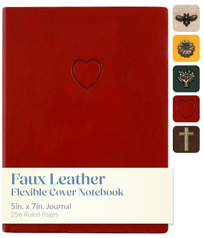 WORLD TRAVELER Journal Notebook - 5x7 Inches 256 Ruled Pages Blank Lined Faux Leather Journal Hard Cover Notebooks for Work Diary and Writing