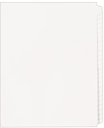 Avery Blank Tab Legal Exhibit Binder Dividers, White Unlaminated Tabs, Letter-Size, Standard Collated 25-Tab Set (11959)