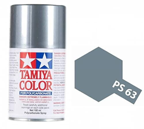 Tamiya PS-63 Polycarbonate Spray Paint 100ml Can Bright Gun Metal For Clear RC