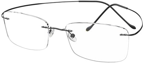 Eyekepper Titan Lesebrille Randlos +0,50 dpt Schwarz Unisex | Ultraleichte rahmenlose Brille, Titanium-Konstruktion, bequeme Passform, modernes Design, geeignet für Herren und Damen