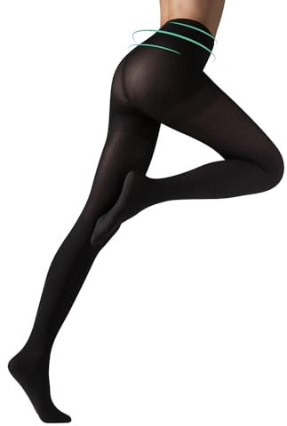 CALZITALY Collants Opaques Gainant en Microfibre 3D avec Effet Modelant | Noir, Bleu | S, M, L, XL, XXL, 3XL, 4XL | 80 DEN | Fabriqué en Italie (M, Noir)
