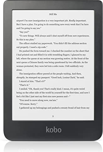 Kobo Clara HD | eReader | Blendfreier 6-Zoll-Touchscreen | Anpassbare Helligkeit und Farbtemperatur | eBooks | WLAN | 8GB Speicher | Carta E Ink-Technologie | Schwarz