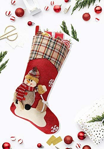 Alytimes Christmas Stocking- 18Inch - Ideal Christmas Decorations and Party Accessory (Snowman)