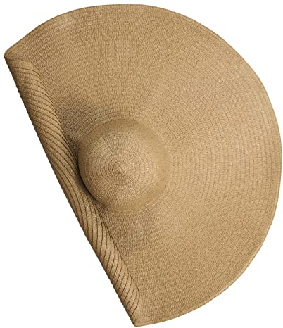 QH-Shop Damen Sonnenhüte Überdimensioniert Breit Krempe Faltbarer Sonnenhut Verstellbare Strohhut für Sommer und Strand UPF 50+ Khaki