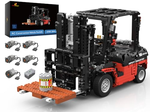 JMBricklayer Kit de blocs de construction pour chariot élévateur 1:10 MOC Chariot élévateur RC Jouets en brique, cadeau pour adolescents à partir de 14 ans