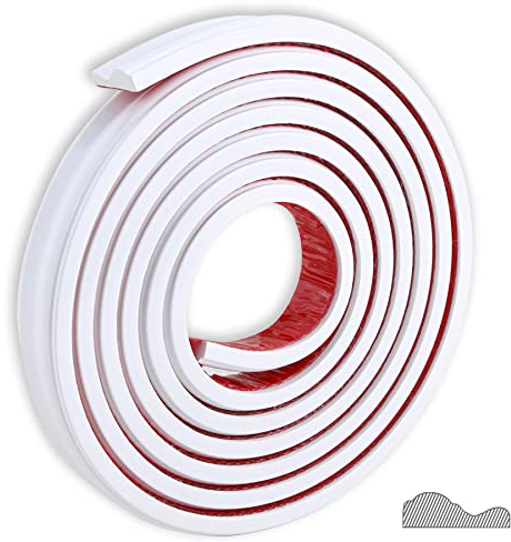 TriMold Peel and Stick Chair Rail Molding, Self-Adhesive Wall Trim for Home Decoration & Wall Protection (White, 3m x 3cm)