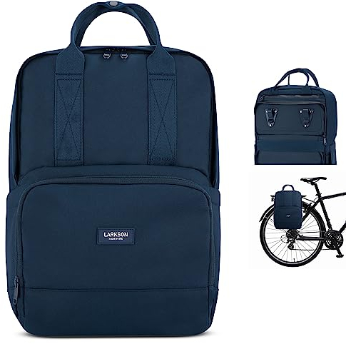 LARKSON Bike Pannier Bag for Bicycles Blue - No 6 Bike - 2 in 1 Cycling Backpack & Rear Rack Bag - Cycle Rucksack - Water-Repellent