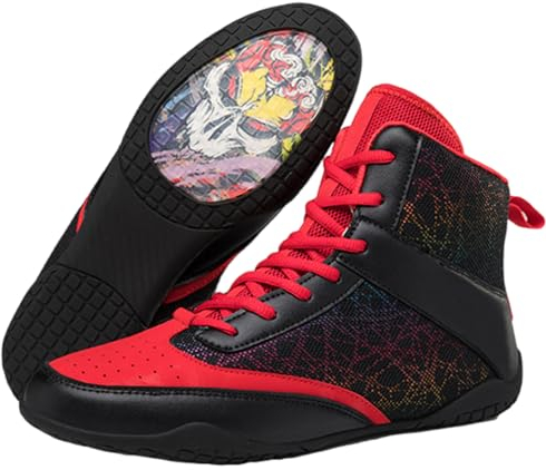 Boxschuhe FüR Herren,High Top Boxing Shoes,rutschfeste Ringerstiefel,Komfort Und StabilitäT,Atmungsaktive,rutschfest,Jugendliche Muay Thai Kickboxen Sparring Boxers Trainers Kampfsport Schuh