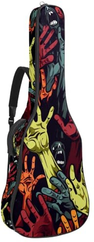 Bassgitarrentasche mit Halloween-Zombie-Handdekor 83, Akustikgitarrentasche 101,6 cm (40 Zoll) E-Gitarrenkoffer, wasserdichte Oxford-E-Gitarre, Gigbag für akustische Konzertgitarre, Ukulele,