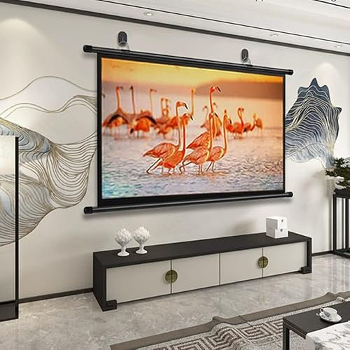 GFYHTN Tragbare Projektor-Leinwand HD 16:9/4:3 Manuell Herunterziehbar Projektions Schirm 30 40 50 60 72 Zoll Anti-Falten Filmleinwand Leicht Zu Reinigender(50inch-4:3)