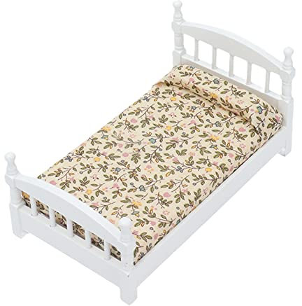 Puppenhaus-Bett-Miniatur-Set aus Holz, Matratzenblätter und Kissen aus Birke, Auswahl an Geschenken, Puppenhaus-Dekorationen, Schlichtes, Elegantes Design