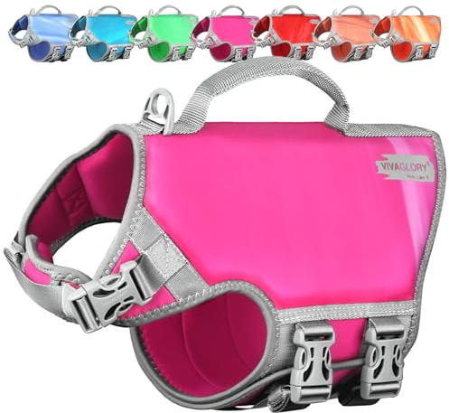 VIVAGLORY Hunde Schwimmweste Neoprene Hundeschwimmweste, S, Windrosa | Verstellbar & Auftrieb for Hunde, Schwimmweste Hundeweste Schwimmen Rettungswesten zum Schwimmen