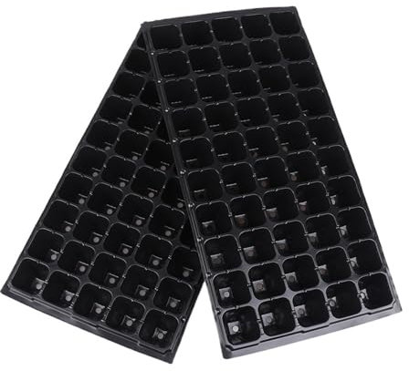 Bandejas Semilleros 10 bandejas de plástico for plántulas de 50 celdas, bandejas de germinación for jardinería, recipientes negros for plántulas, suministros for jardinería Invernadero Germinador De S