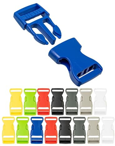 Your Day Mate Steckschnallen Farben Mix, 16 Pack mit acht Farben je zwei Mal, aus Kunststoff, Steckschließer Klickverschluss DIY Set, Ersatz Steckverschluss, Schnalle Reparatur