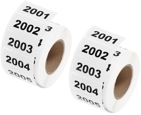 QUARKZMAN 2 Rotoli Etichette Numerate Consecutive, 2001-3000 Etichette Adesive Impermeabili per Inventario Etichette per Classificazione Magazzino (1.6x0.8 Pollici)