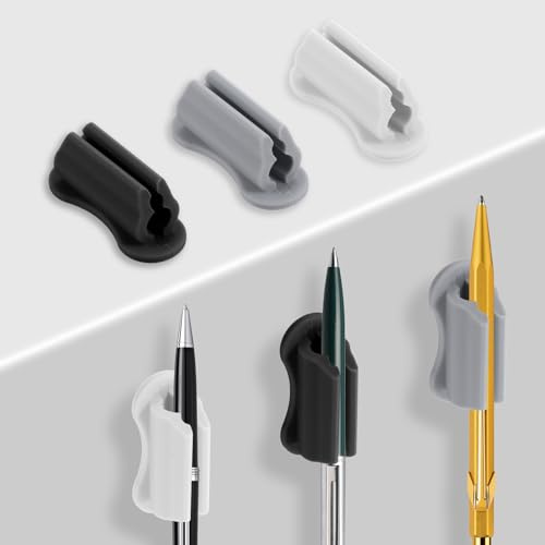KFSENSOR Stifthalter Selbstklebend, Klebender Stifthalter für die Wand, Silikon Pen Holder Clip, Selbstklebender Kugelschreiber Marker Halter für Schreibtisch Kühlschrank Whiteboard Board (3 Farben)