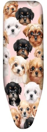 Ironing Board Covers 125 x 45 Elasticated Animal Print with Padding, Easy Fit and Resists Scorching,Bungee Elasticated Ironing Board Covers Large, Easy Placement