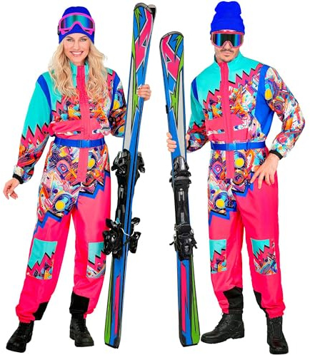 W WIDMANN MILANO Party Fashion – Kostym, skiddräkt för kvinnor och män, overall med bälte, retrodesign för karneval och apres skidfest