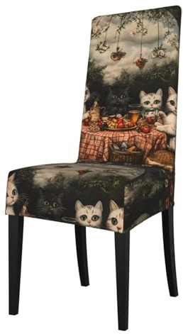 Coprisedia rimovibile per sala da pranzo, motivo: gattini WHJSHOP che vanno in gita sul campo, stampa morbida, confortevole per casa, hotel, banchetti di nozze, banchetti, conferenze, cerimonie