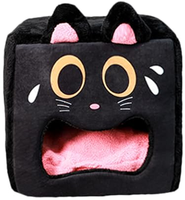 Cuccia Chiusa Per Gatti Da Interno – Grotta Invernale In Peluche Con Rimovibile | Casa Per Animali Rinforzata Anti-Freddo Per Sicurezza E Comfort | Tenda 38cm Per Gatti Fino A 7,5kg