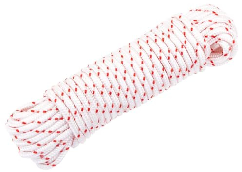 Solivagant Cordon de démarrage à Tirer Blanc et Rouge Ø4 mm 10 m Nylon,(0.11 KG)