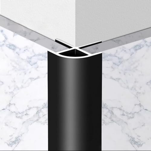 Perfil de esquina de aluminio para azulejos, perfil de ángulo decorativo para protección de bordes de suelos y paredes, longitud: 125 cm, paquete de 2