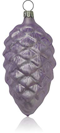 Lauschaer Glas Christbaumschmuck Tannenzapfen Eislack flieder 4 Stück Christbaumschmuck Weihnachtsbaumschmuck mundgeblasen
