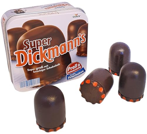 tanner DER KLEINE KAUFMANN TANNER Deco - Super Dickmann´s (Kaufladenzubehör, mit Metalldose, 6 Dickmanns aus Holz) 0948.4