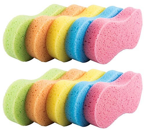 Benail 10 Pack Car Wash Sponges Multi-functional Sponge Multi-color Cleaning Sponges with Vacuum Compressed Packing, Cleaning Sponges Large for kitchen, Bathroom