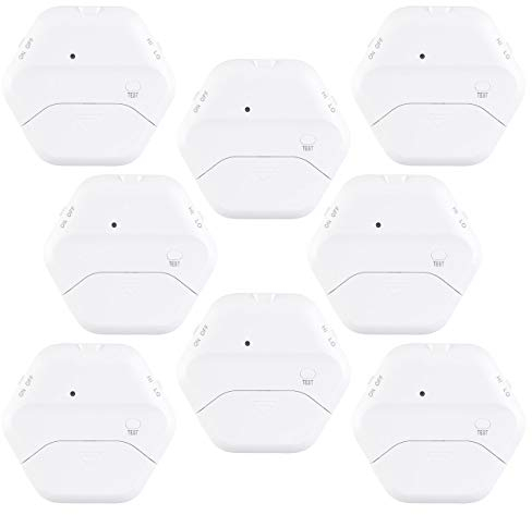 VisorTech Glasbruchsensoren: 8er-Set extradünne Glasbruchmelder, 2 Stufen, 95 dB, 54 Monate (Glasbruchalarm, Glasbruchmelder Fenster, Erschütterungssensor)