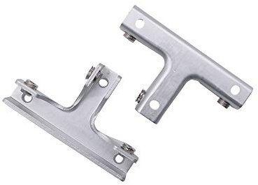 Set bestehend aus 2 NUZAMAS T-Form-Glasklemmen, Schaukasten für Gebäude, Aquarium, Schrank, Halterungen aus Aluminiumlegierungsglas, passend für 6-10 mm Glasdicke
