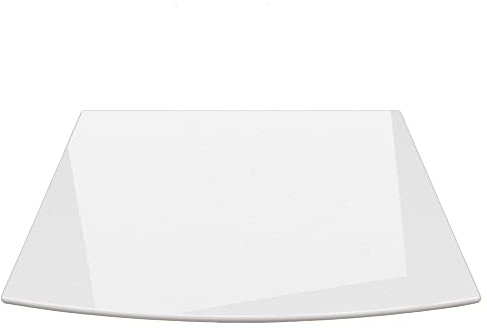 Funkenschutzplatte Segmentbogen 100x60cm Glas Weiß mit Silikondichtung | universal Glasplatte, Glasbodenplatte, Kaminofen