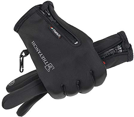 Moguxb Guanti Invernali Caldi Impermeabili Antivento con Touchscreen Funzione，Guanti Sportivi Caldo Antiscivolo， Guanti e manopole per Camminare All'aperto, Ciclismo, Corsa per Uomini a Donne