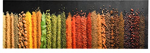 vidaXL Küchenteppich Waschbar rutschfest Küchenläufer Teppichläufer Läufer Teppich Flurteppich Küche Bodenmatte Fußmatte Gewürze 60x300cm