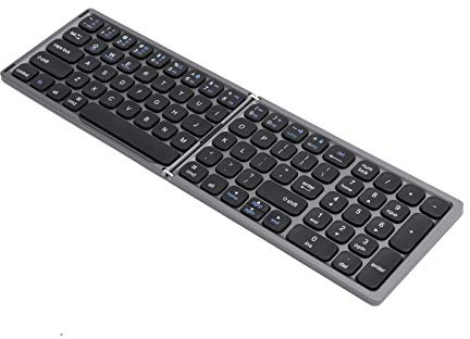 Faltbare Bluetooth-Tastatur, Tragbare Bluetooth-Tastatur mit Ziffernblock, Ultradünne Wiederaufladbare Tastatur in Voller Größe, Kompatibel mit