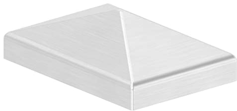 Fenau - Pfosten-Abdeckung - für Vierkantrohr: 60x40 mm - aus V2A (Edelstahl) - Zaunpfosten-Kappe für Metall-Pfosten Zaun zum Anpunkten/Schweißen