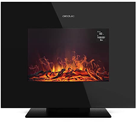Cecotec Camino elettrico Ready Warm 2700 Design fiamme nero. 2000 W, dimensioni 26, 2 livelli di potenza, supporto da pavimento, telecomando, timer, 25 m2 (05830)