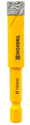 HIGHDRIL Diamantate Punta da trapano per piastrelle,10MM per Gres Porcellanato Mattone in Marmo Ceramico,compatibile con Bosch Makita,ecc
