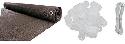 Brise vue jardin - Brise vue occultant - WerkaPro 10834 - Tissage renforcé de 300 gr/m2 - Rouleau de 1,5 m x 10 m & WERKA PRO - Kit de Fixation - Avec Fil de Fer galvanisé et 30 Attaches - Blanc