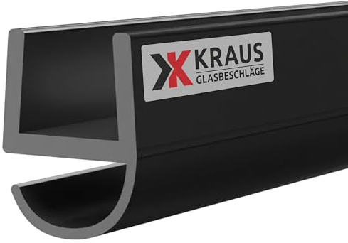KRAUS Premium Duschdichtung DD-6 Duschtürdichtung für 8mm Glasstärke à 2000mm in schwarzer Optik Duschdichtungen für Duschtüren & Duschkabinen Dichtungen vom Profi