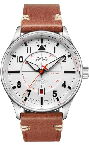 Avi-8 Newton Kent Automatic Reloj para Hombre Analógico/Digital de Automático Suizo con Brazalete de Piel sintética AV-4094-01