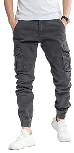 TONY BACKER Pantaloni Casual Uomo Pantaloni Cargo Uomo Pantalone Vintege G6551 (IT, Misura del girovita, 48, Regular, Regular, Grigio)