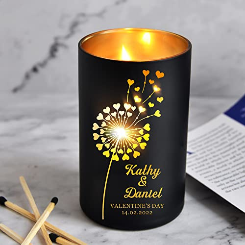 Personalised Scented Candle Gifts for Women Orange Blossom Jasmine Amber Candles Coconut Wax Candle Wedding Christmas Valentines Day Gift Anniversary Custom Gifts for Women Her Girl(Design 1)