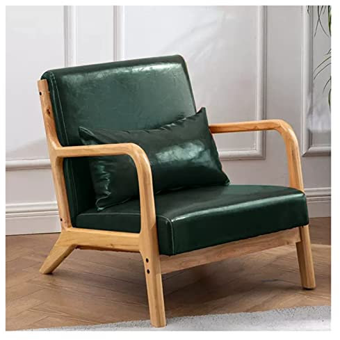 BTZHY Relaxsessel Sessel,Pu-Ledersessel, Moderne Akzentstühle mit Holzrahmen, einzelner getufteter Retro-Akzentstuhl aus Holz, gepolsterter Clubsessel für das Wohnzimmer