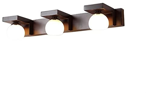 Spiegelleuchte Bad Mirror Light Bathroom Badezimmer Waschtischleuchten Gummi Holz Globe Glasschatten Wandbeleuchtung Moderne Wandstangenleuchten Schlafzimmer Spiegel Frontlampe Spiegellampe Badezimmer