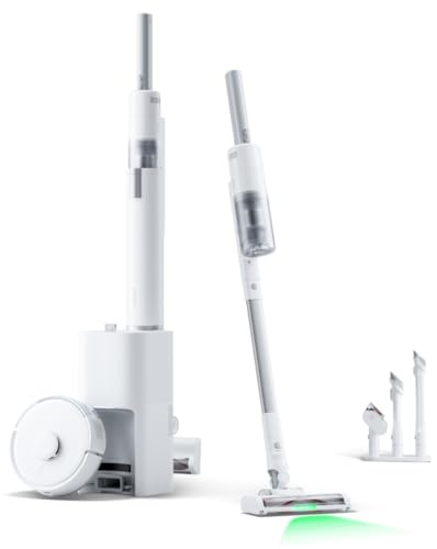 SwitchBot K10+ Pro Combo Robot Vacuum with Dual Auto-Empty Dock for 70 Days of Cleaning, Cordless Vacuum Cleaner with LED Headlights for Household Pet Hair, 45dB Ultra Quiet, Compatible with Alexa