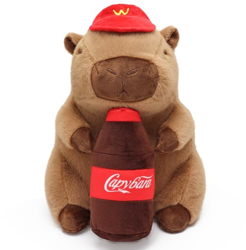 Ponjauk Bebidas Peluche Capibara 25cm, Juguete de Capybara Peluche la Decoración del Hogar Navidad Carnaval Cumpleaños Regalo para Niños Niñas
