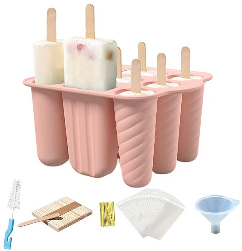 Moldes para helados, moldes para helados, moldes para helados, heladera de 9 ranuras - Con tapa, pequeños moldes para paletas, moldes para helados, suministros de helado de silicona para alimentos,