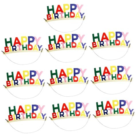 Generisch Süße Geburtstag Hut Stirnband Set 10 Stücke Kinder Dekorative Haarband Gummiband
